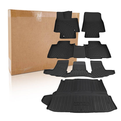 Solidspare 5x Floor Mats for 2020-2025 Toyota Highlander TPE 7 Seater 3 Rows & Cargo Liner