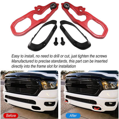 Solidspare Heavy Duty Front LH & RH Tow Hooks w/ Hardware For Dodge 2019 -2022 Ram 1500 DT