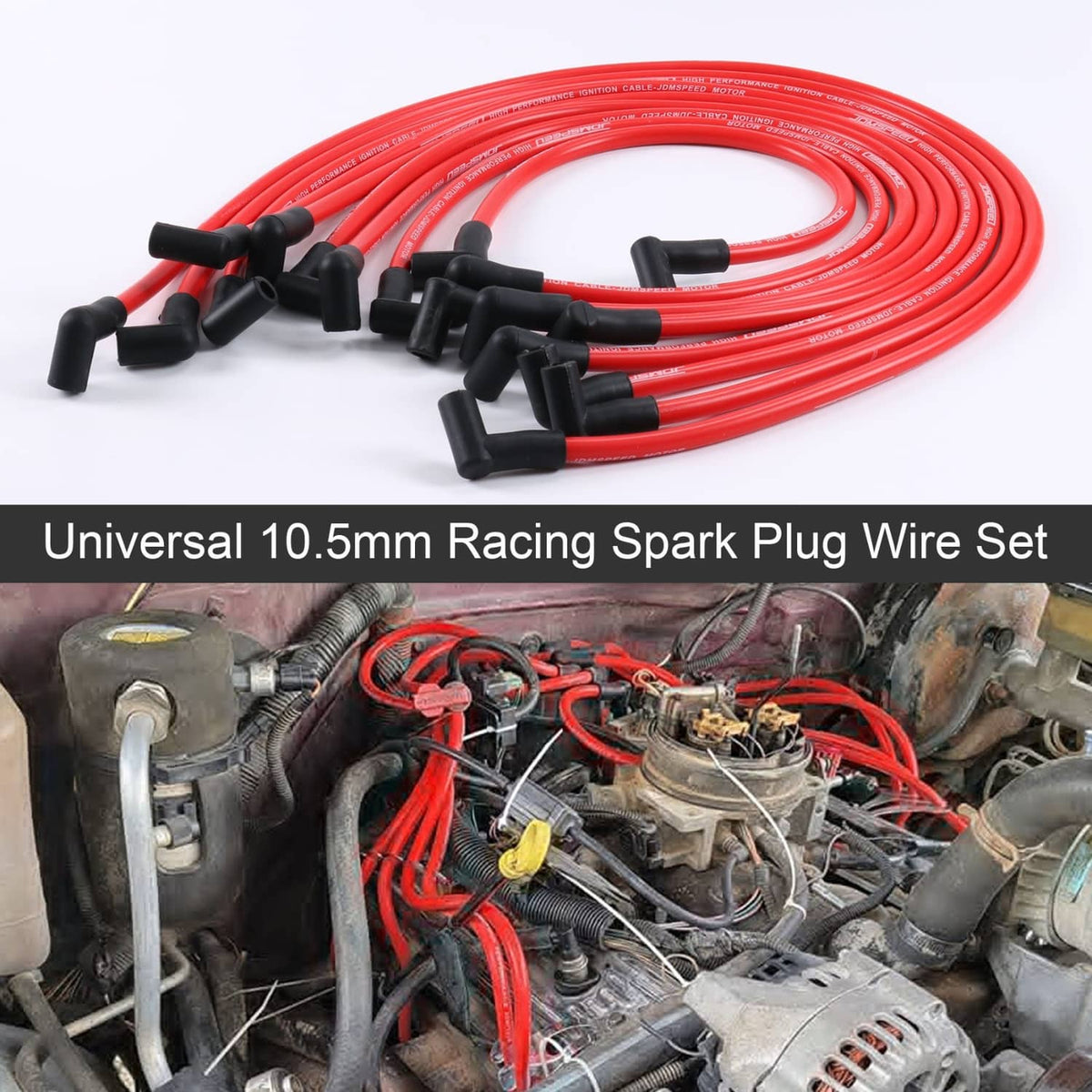 Solidspare JDMSPEED High Performance Plug Wires SBC BBC HEI 2350 383 454 Electronic 10.5MM