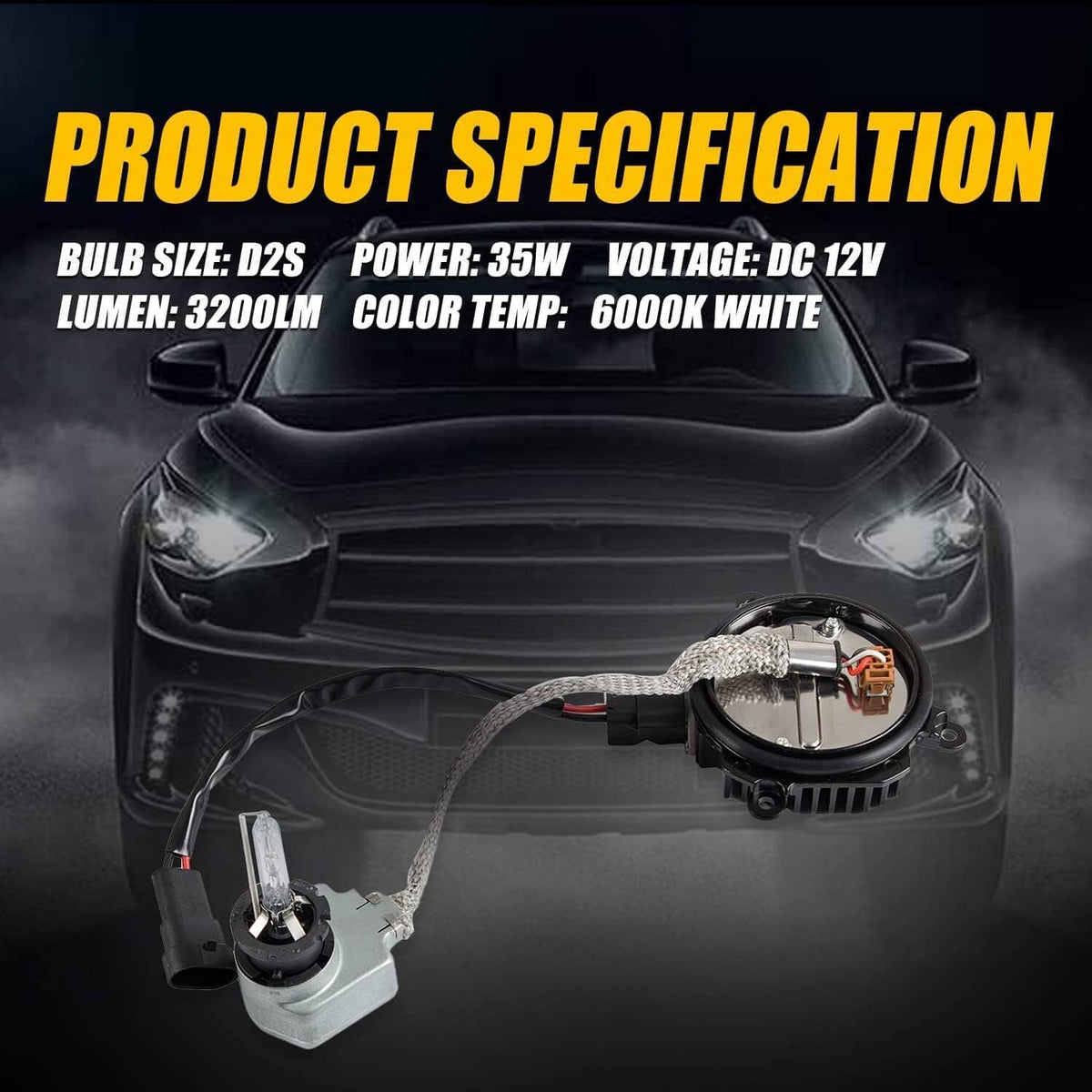 Solidspare HID Xenon Headlight Ballast w/ Igniter Cord Bulb For Nissan Infiniti 28474-89904