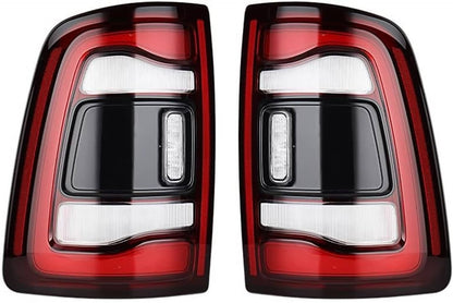 Solidspare 2x Black Bezel LED Tail Lights w/Blind Spot For 2019-2024 Dodge RAM 2500 3500