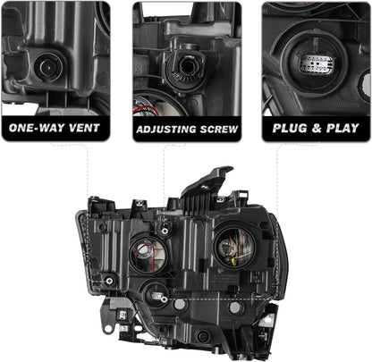 Solidspare For 2019-2024 Ram 2500 3500 Halogen Chrome Headlight Assy Right Passenger Side
