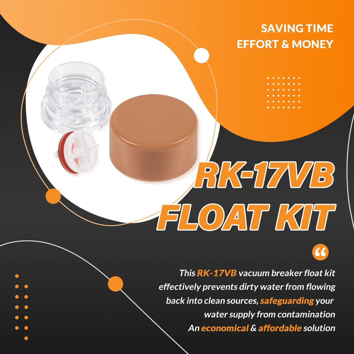 Solidspare RK-17VB Vacuum Breaker Float Kit fit for Woodford Model 17 (4-Pack)