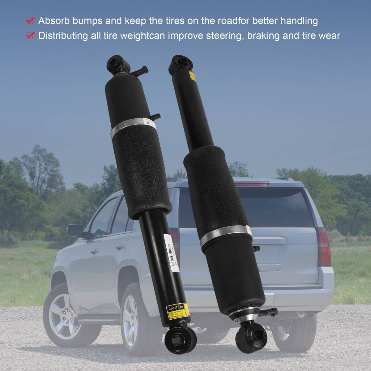 Solidspare Air Shocks Struts & Compressor Fit Cadillac Escalade Suburban Yukon Front & Rear