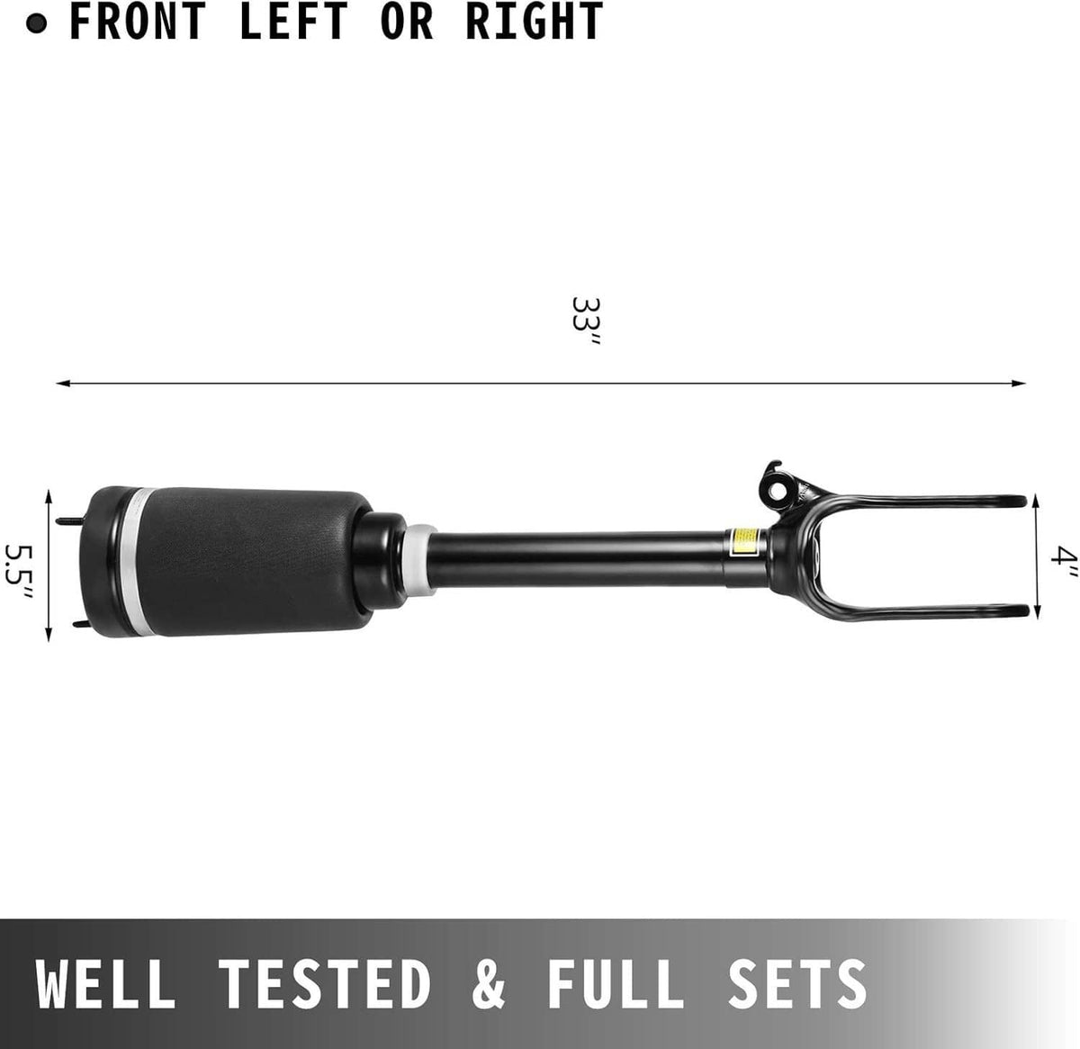 Solidspare Black Front Air Suspension Shock Strut for Mercedes W164 GL350 GL450 1643206113