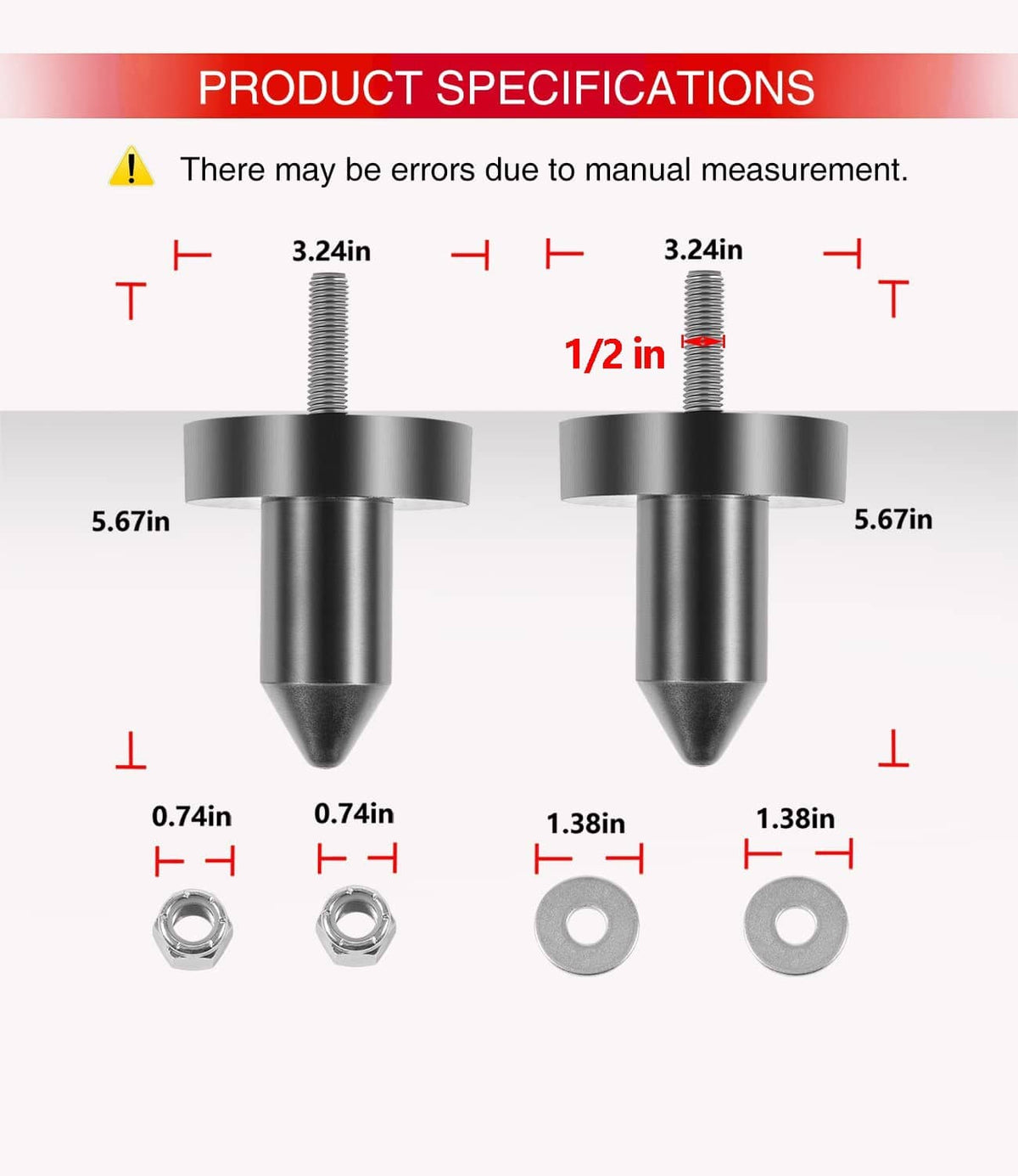 Solid Spare 2set For Kenworth W900,T2000,T800,T660,T600A,T600 924-5410 Hood Pin Poly Kit