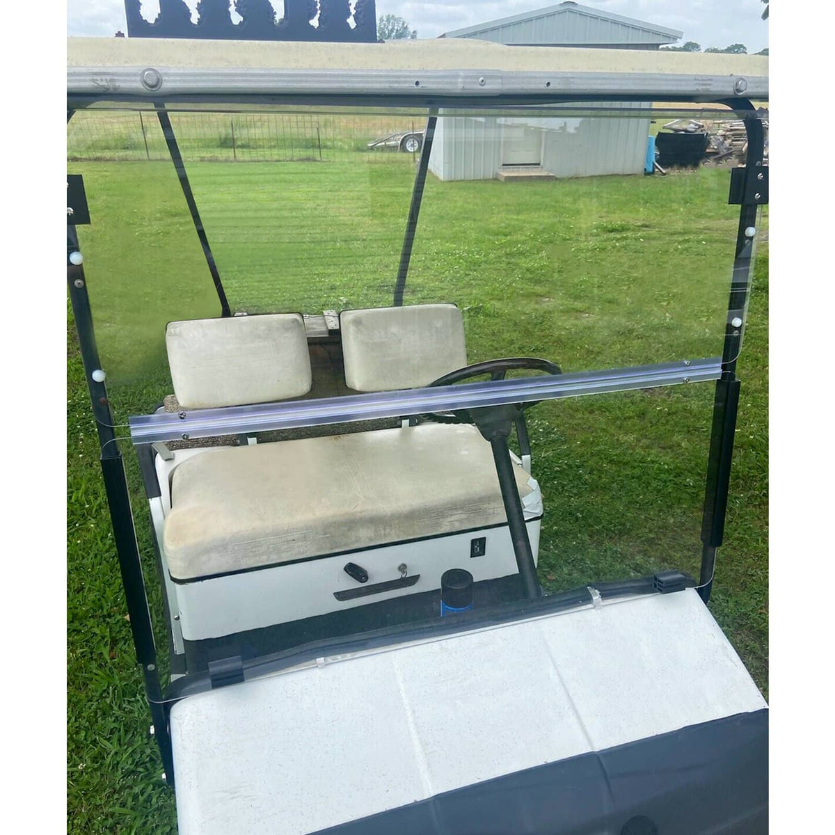 Solidspare Golf Cart Folding Clear Windshield For EZGO Marathon 1986-1994.5