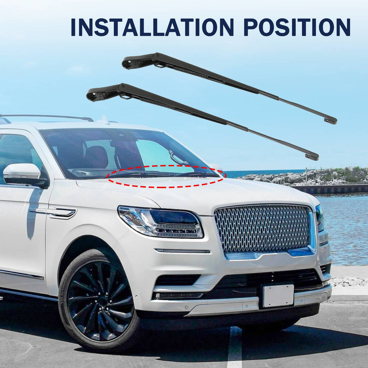 Solidspare Pair Front Windshield Wiper Arm For 15-23 Ford F150 Expedition Super Duty LH+RH