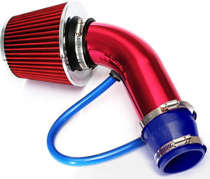 Solidspare 3" Cold Air Intake Filter Induction Kit Aluminum Pipe Power Flow Hose System