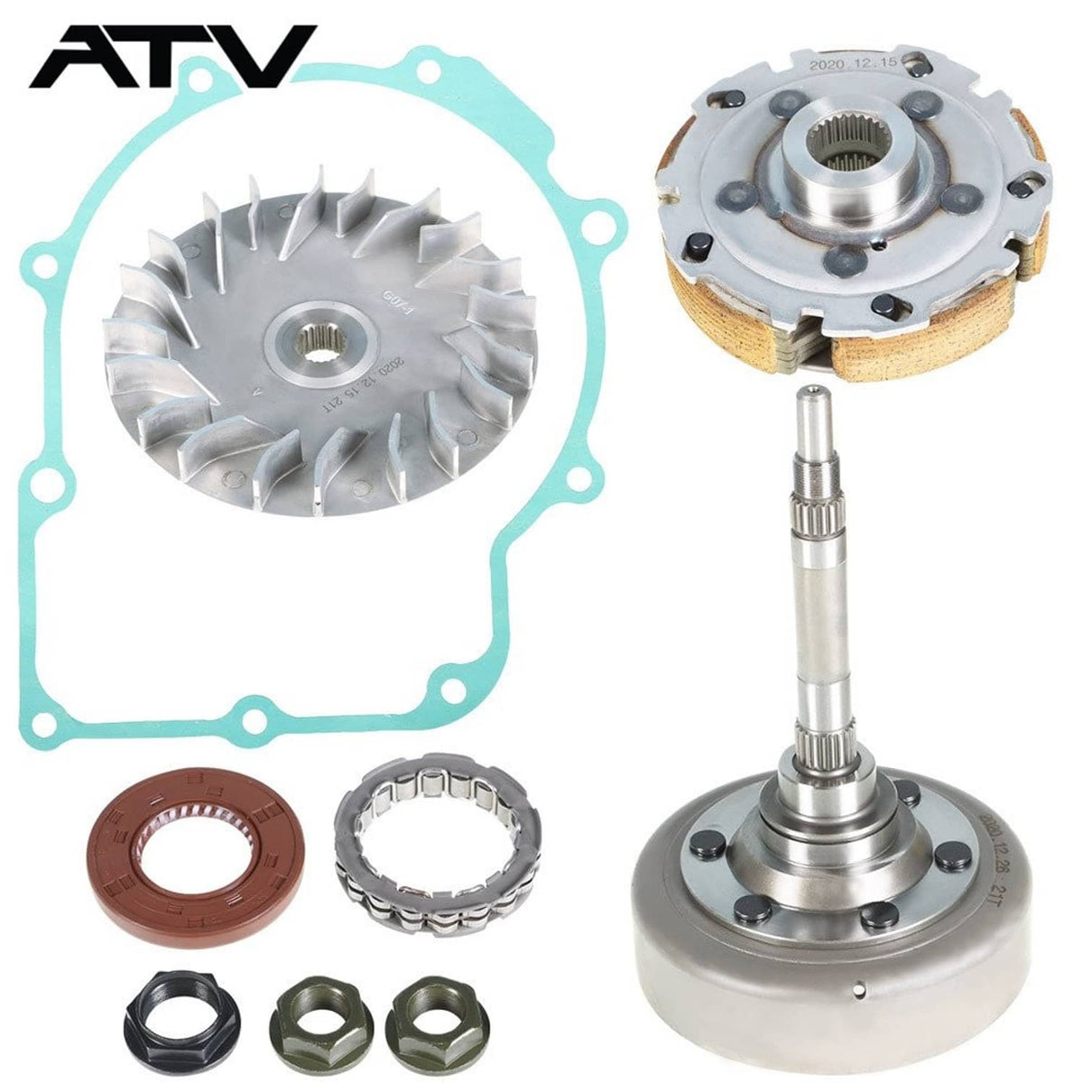 Solidspare Wet Clutch Drum Housing & Primary Sheave & Pad Shoe For 04-07 Yamaha Rhino 660