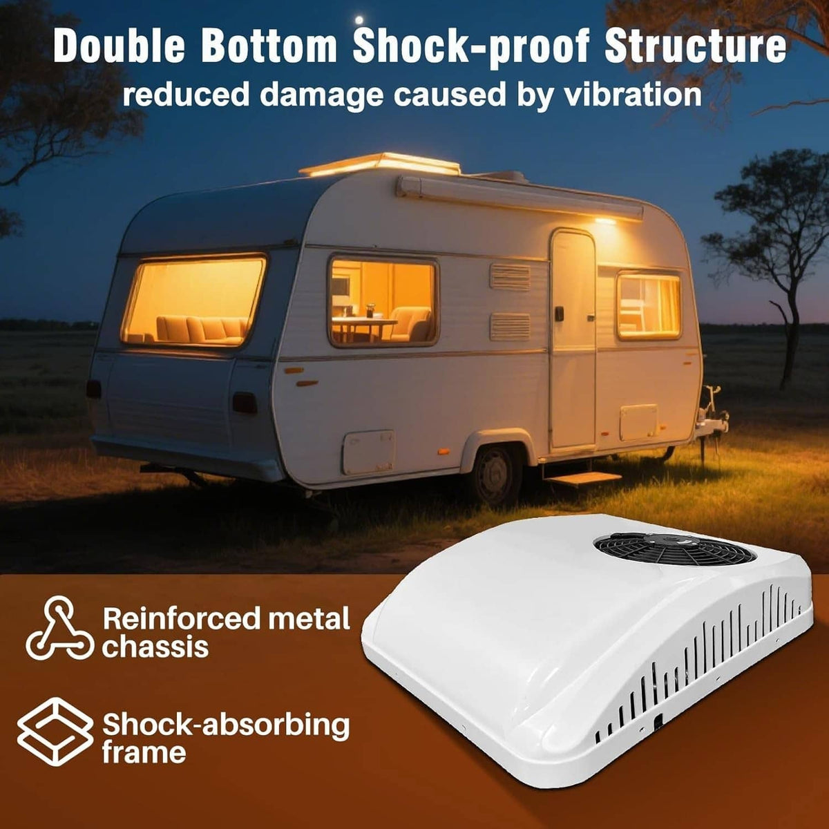 Solidspare 10000 BTU 12V RV Rooftop Air Conditioner A/C Unit Cooling For Trailer Motorhome
