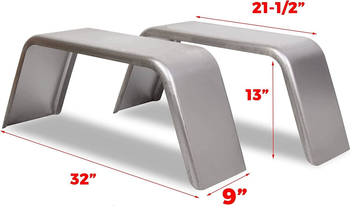 Solidspare 2 X Single Axle Trailer Fenders For 14"-16" Wheels For Car Hauler Cargo Utility