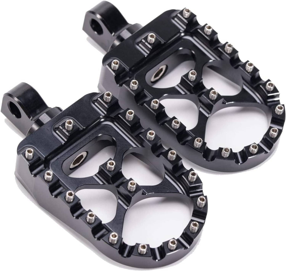 Solid Spare CNC Wide Fat Foot Pegs MX Style Footpegs Fit For Harley Dyna Sportster Bobber