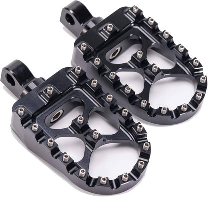 Solid Spare CNC Wide Fat Foot Pegs MX Style Footpegs Fit For Harley Dyna Sportster Bobber