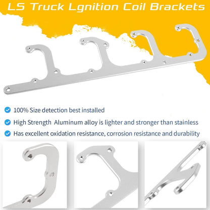 Solid Spare 5.3L LS Square Coil Brackets Valve Cover For D581 D514A D510C 12558693 LSX Swap