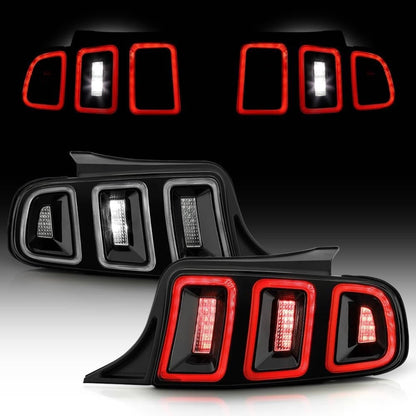 Solidspare For 2010-2014 Ford Mustang Full LED w/ Sequential Tail Lights Black Brake Lamps