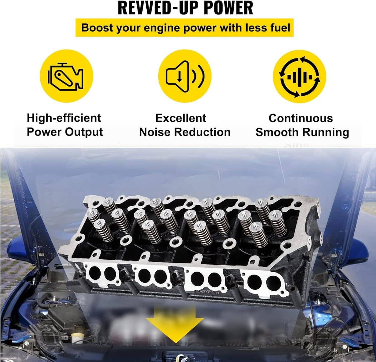 Solidspare Driver/Passenger Side Cylinder Heads Fit for 2008-10 Ford F250/350/450/550 6.4L