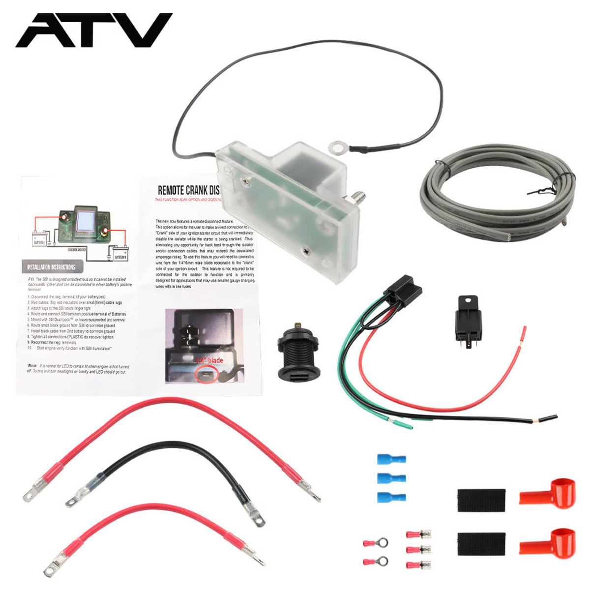 Solidspare For Honda Pioneer 1000/700/500 UTV-SBI-CM ATV Dual Battery Connect & Monitor