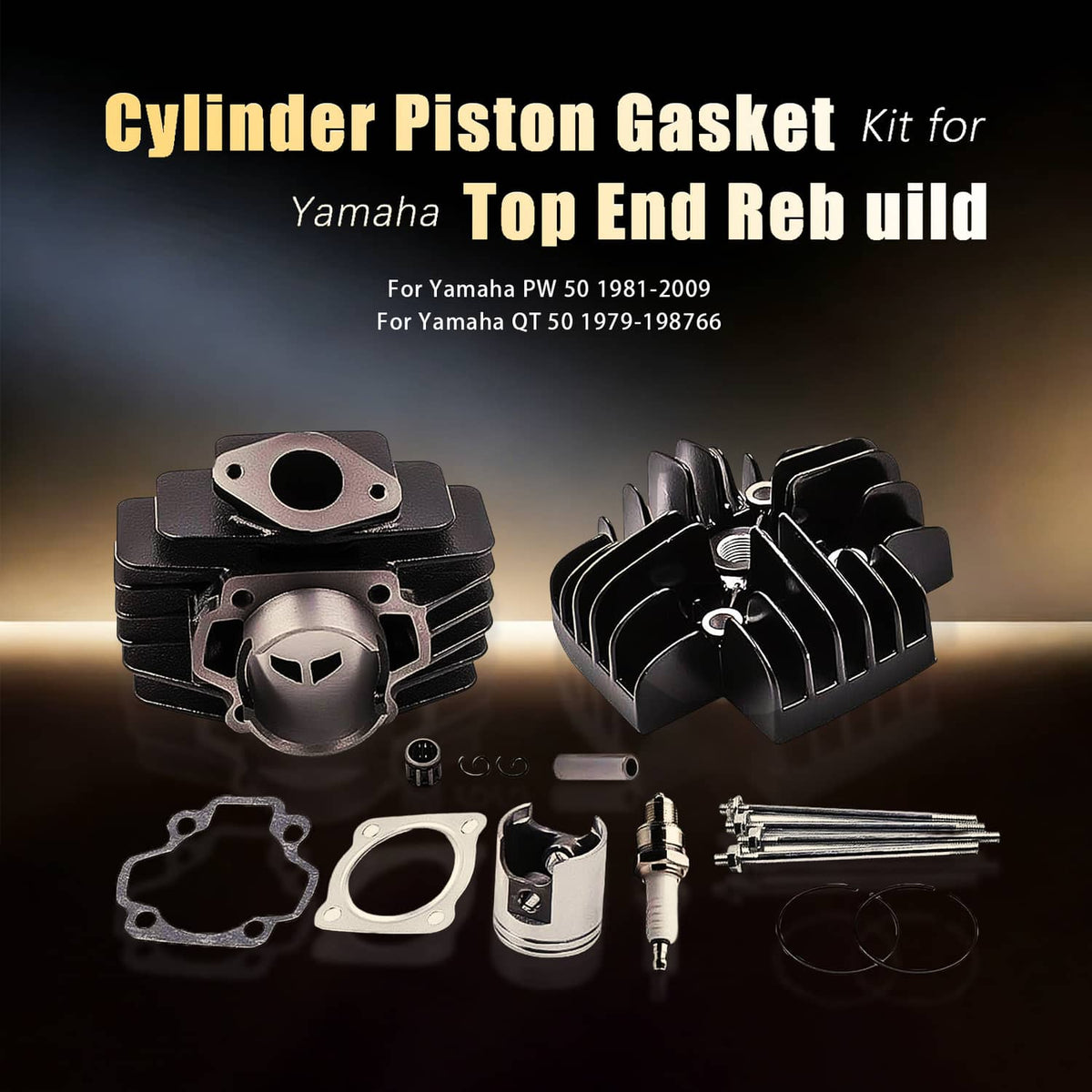 Solidspare 60CC Big Bore Set For 1981-2009 Yamaha PW50 Cylinder Piston Gasket Head Top End