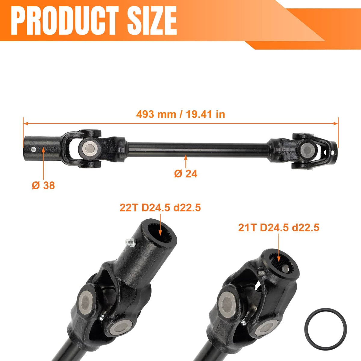 Solidspare For Club Car XRT 1500 Carryall 295 1500 1700 Rear Prop Shaft 105173301 102372101