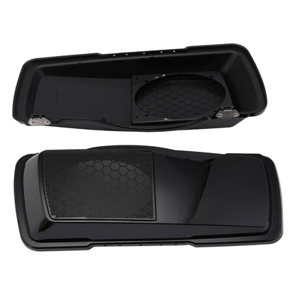 Solidspare Black Saddlebag Lid Speaker Covers Fit For Harley Touring 1993-2013 ABS Plastic