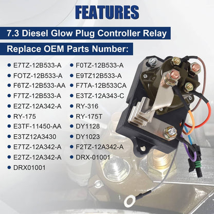 Solidspare E7TZ12B533A Glow Plug Controller Relay for Ford F350 1987-1994 7.3L FOTZ12B533A
