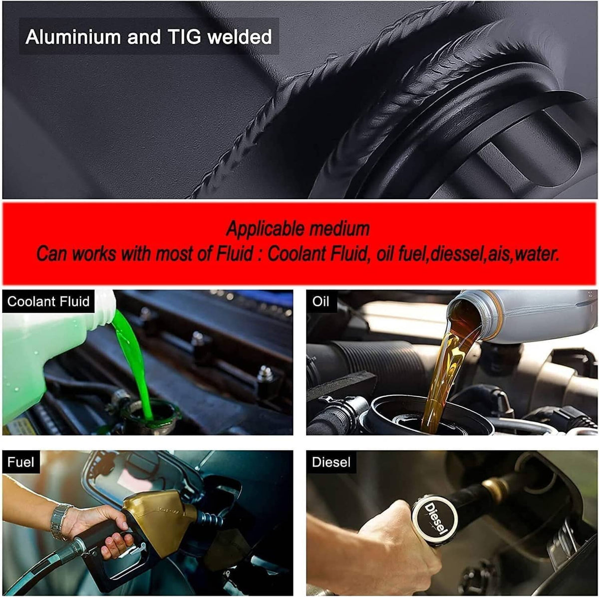 Solidspare 1L Aluminum Radiator Coolant Overflow Bottle Recovery Water Tank Reservoir