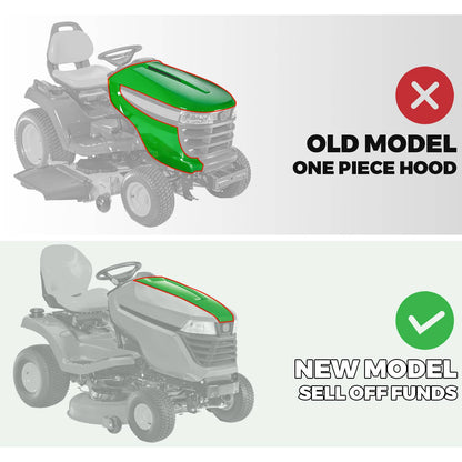 Solidspare Green Center Hood Panel For John Deere X300 X304 X310 X320 X350 X370 X384 X394
