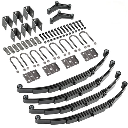 Solidspare Tandem Trailer Axle Suspension Kit U-bolt Hanger Kit 4 Leaf Springs Equalizer