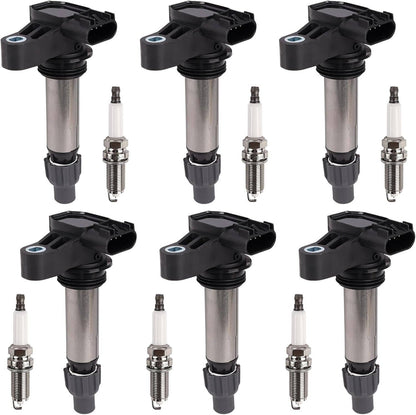 Solidspare 6Pcs Ignition Coil & Iridium Spark Plug Packs For Cadillac GMC Chevy Buick UF569