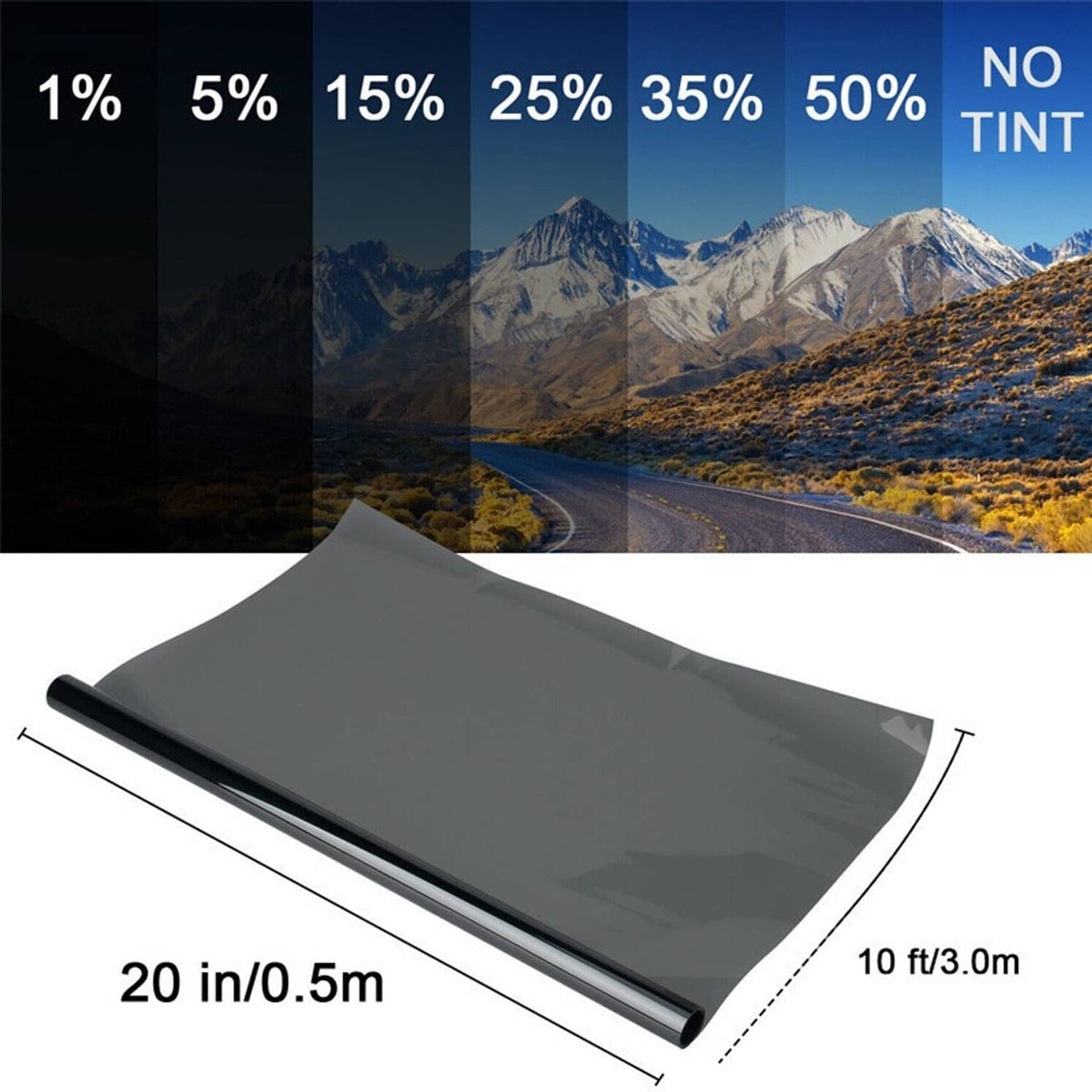 Solidspare 300CM Uncut Roll Window Tint Film 35% VLT 20"x10ft Feet Car Home Office Glass US
