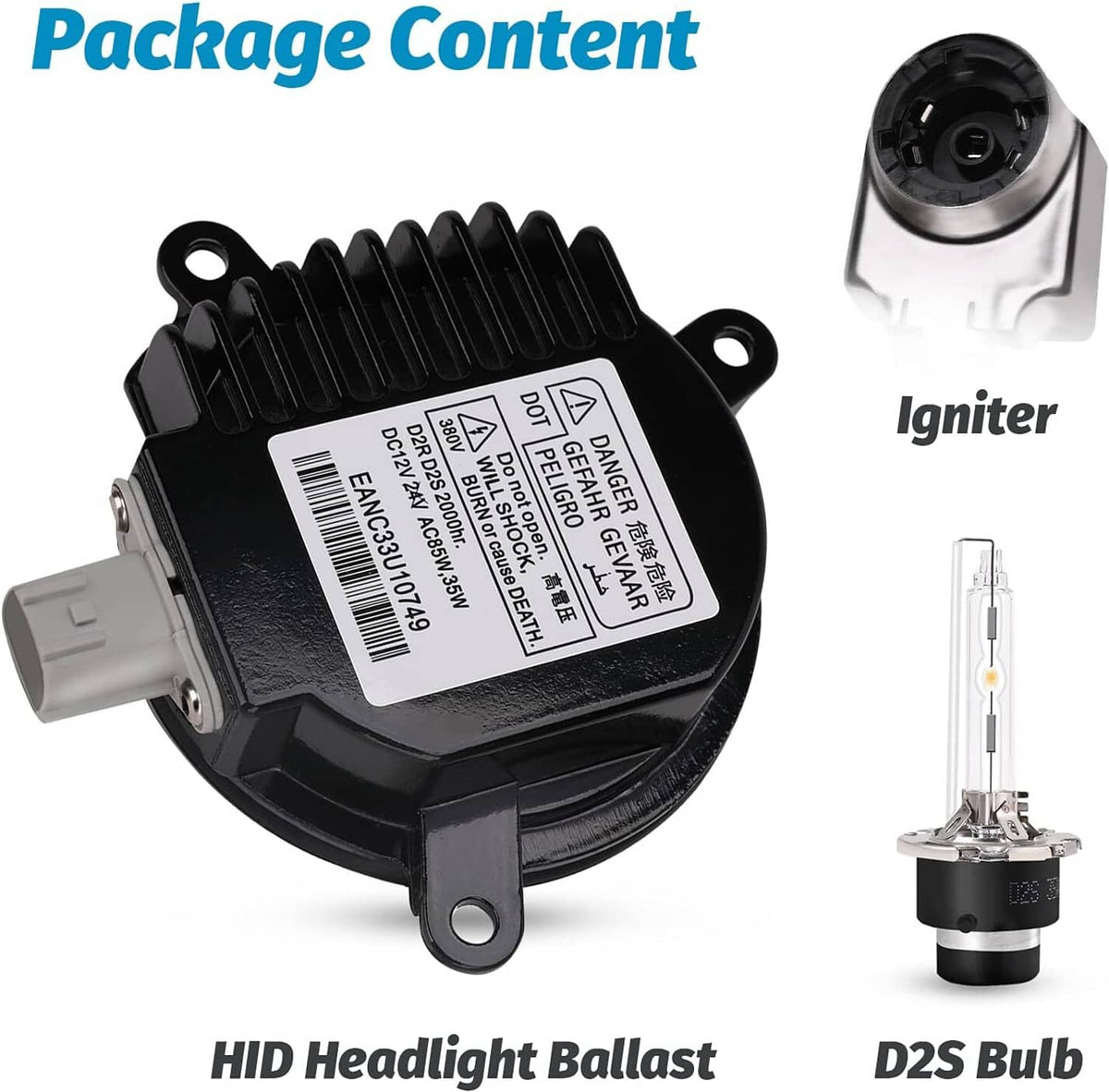 Solidspare HID Xenon Headlight Ballast w/ Igniter Cord Bulb For Nissan Infiniti 28474-89904