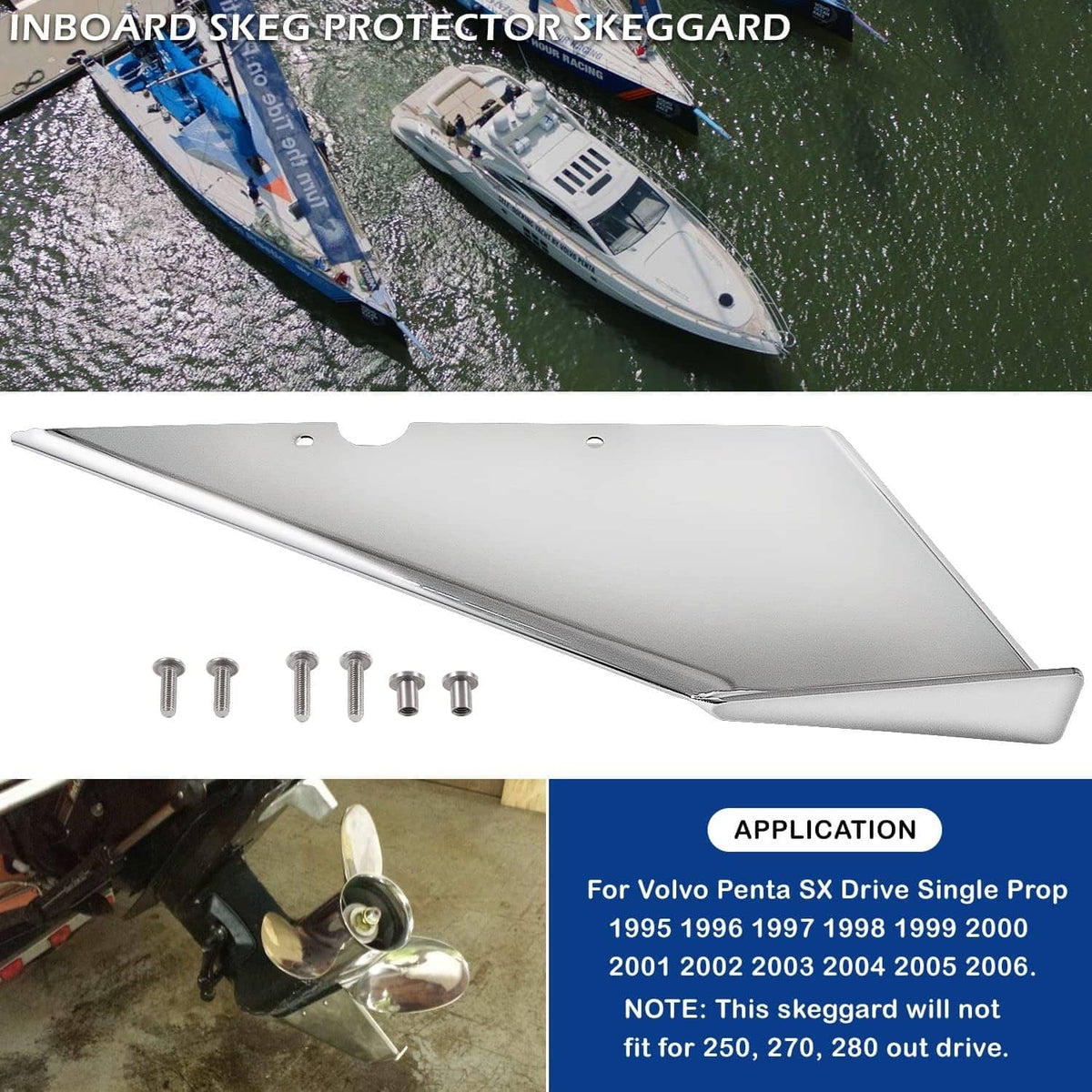 Solidspare Inboard Skeg Guard Protecter for Volvo SX DP 1995-2006 Replace Part 99022 99052