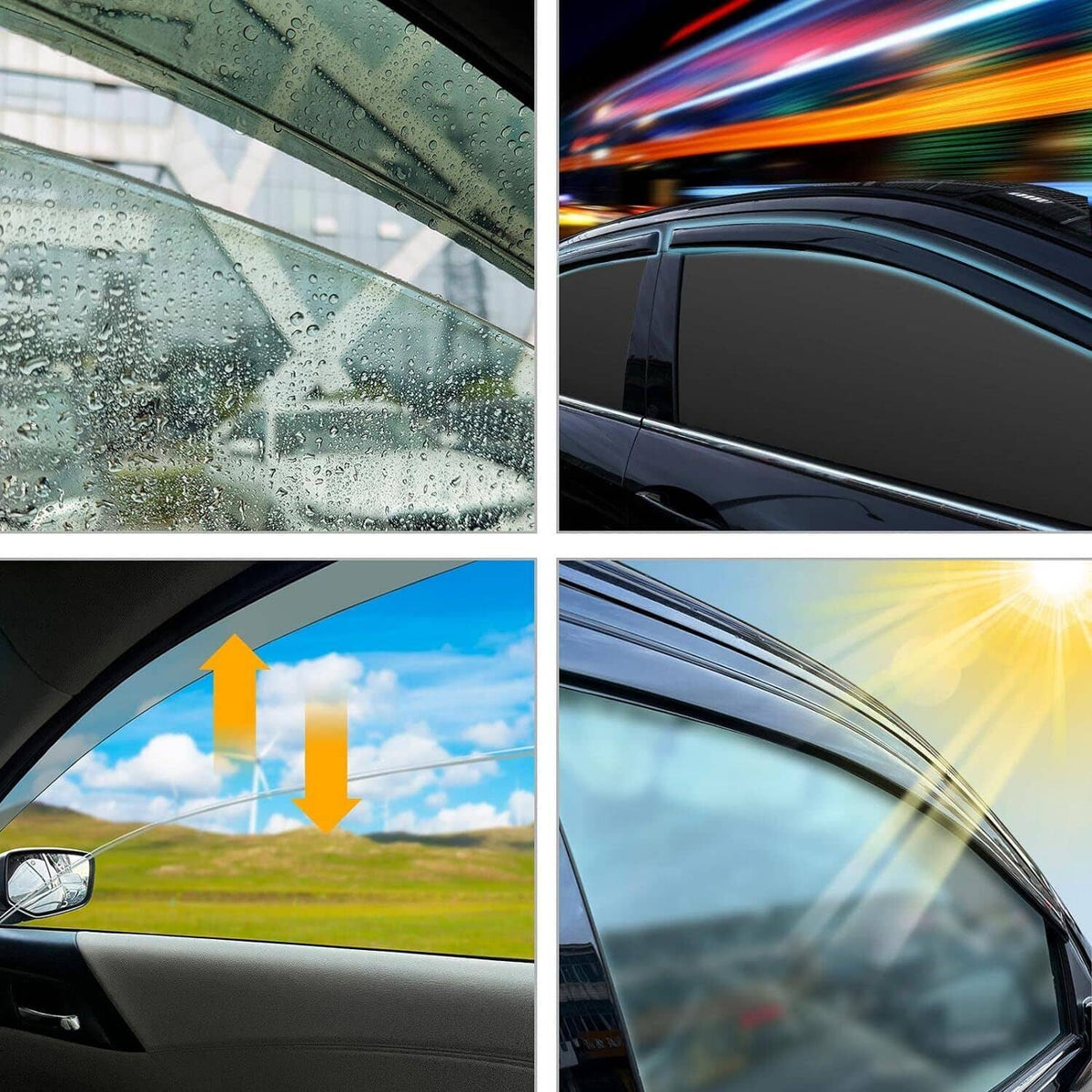 Solidspare Window Visor Rain Guard Vent For Honda Accord 2008-2012 Wavy Mugen Style Tinted