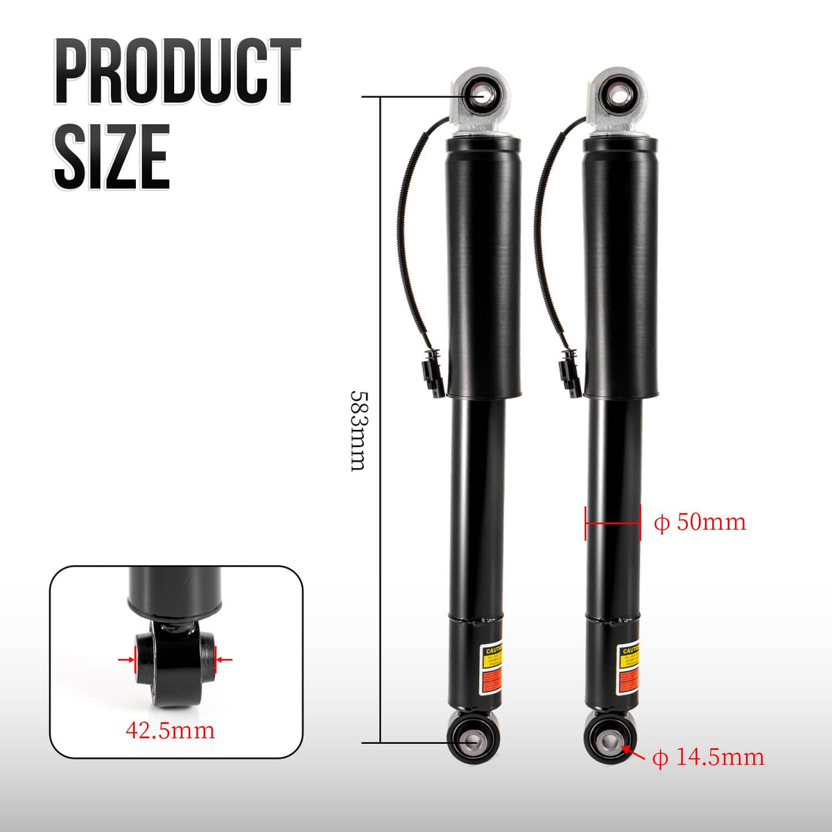 Solidspare 2X Rear Shock Struts Absorber Fit for GMC Sierra 1500 Denali 15-18