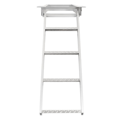 Solidspare 4 Step Pontoon Under Deck Boat Ladder Aluminum Under-Boat Mount , Silvery