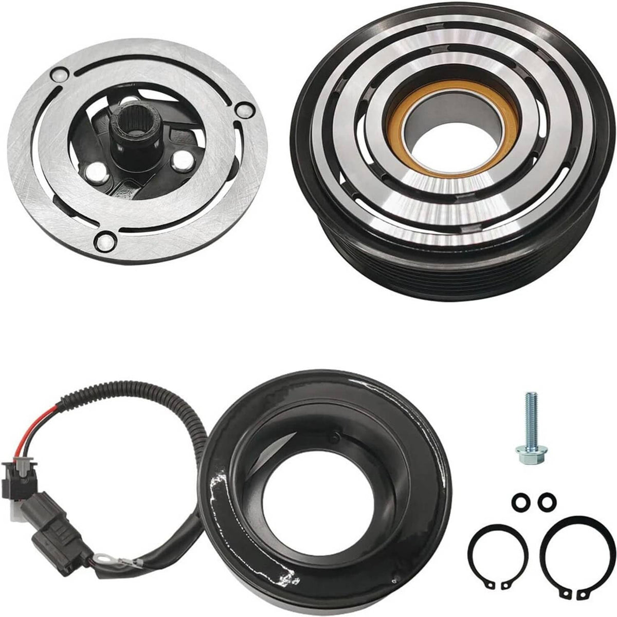 Solidspare AC Compressor Clutch Kit with 7-Groove For 2016-2021 Honda Civic L4 2.0L New