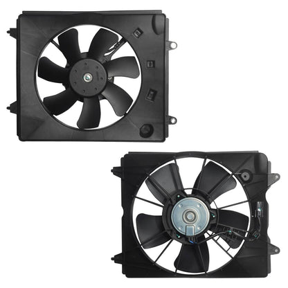 Solidspare 2Pcs Radiator Cooling Fans & AC Condenser Fan Kit For 2012-2016 Honda CR-V 2.4L