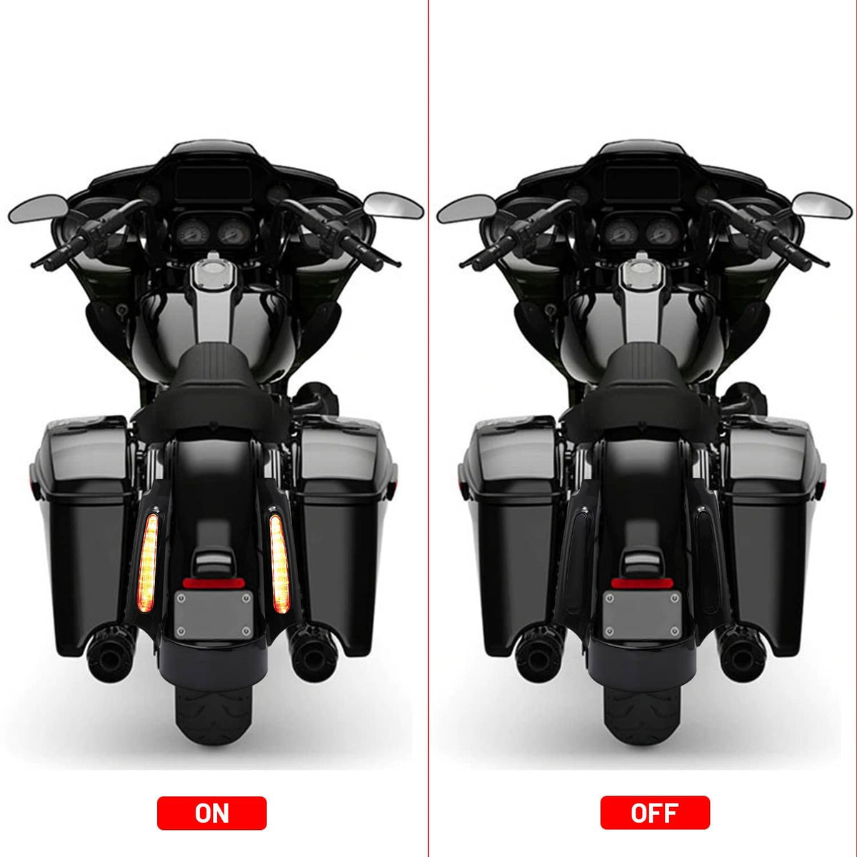 Solidspare Rear Fender Extension W/ LED Red & Amber Light For For Harley Touring 2009-2013