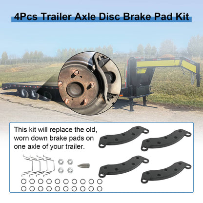 Solidspare 4Pcs 10k 12k Trailer Axle Disc Brake Pad Kit for Dexter K71-180-00 Pad Set