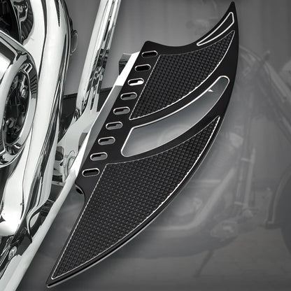 Solidspare Black Driver Stretched Floorboards CNC For Harley Electra Street Road Glide King