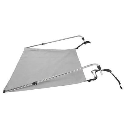 Solidspare Gray Boat Sun Shade 304 Stainless Steel+Fabric Canopy For Universal Boat