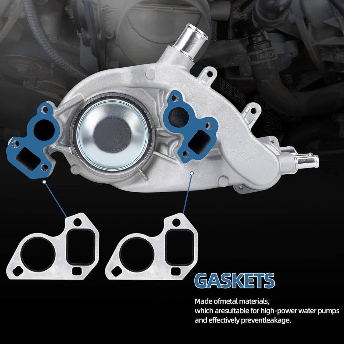 Solidspare New Water Pump w/Thermostat for 2007-16 Chevrolet GMC Vortec 4.8L 5.3L 6.0L 6.2L