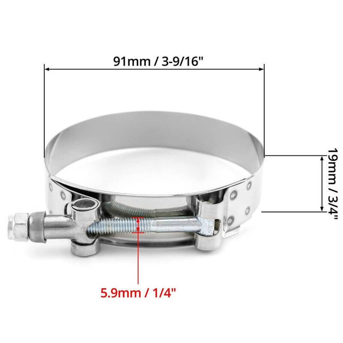 Solidspare 2PCS 3" Inch T-bolt Clamp Silicone Stainless Steel Hose Turbo Intake Intercooler