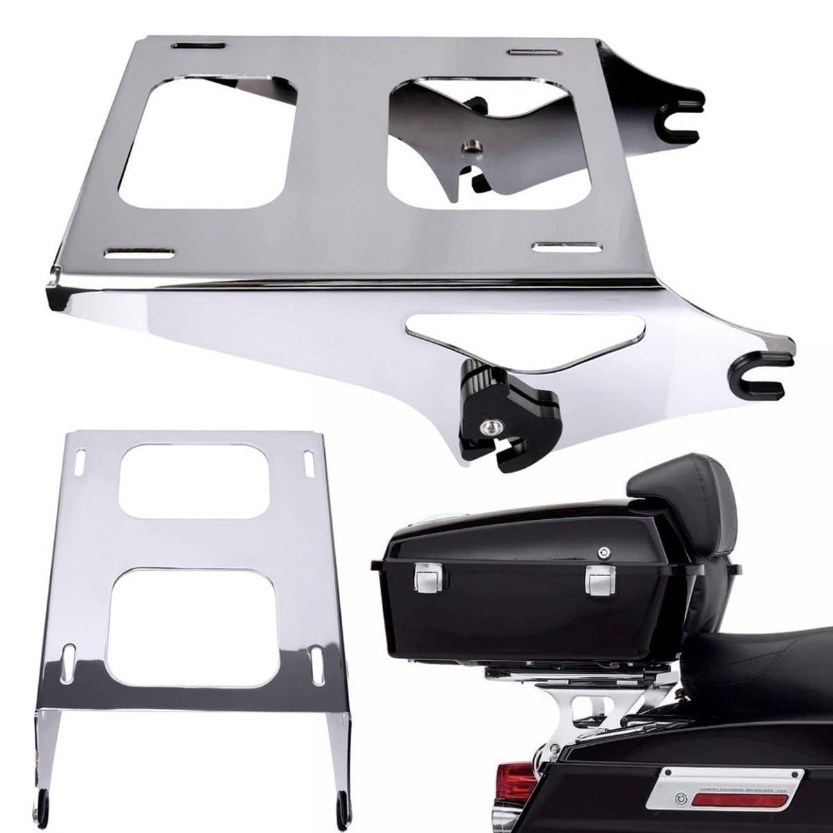 Solidspare Detachable Two-Up Tour Pak Pack Mounting Luggage Rack For Harley Touring 14-24