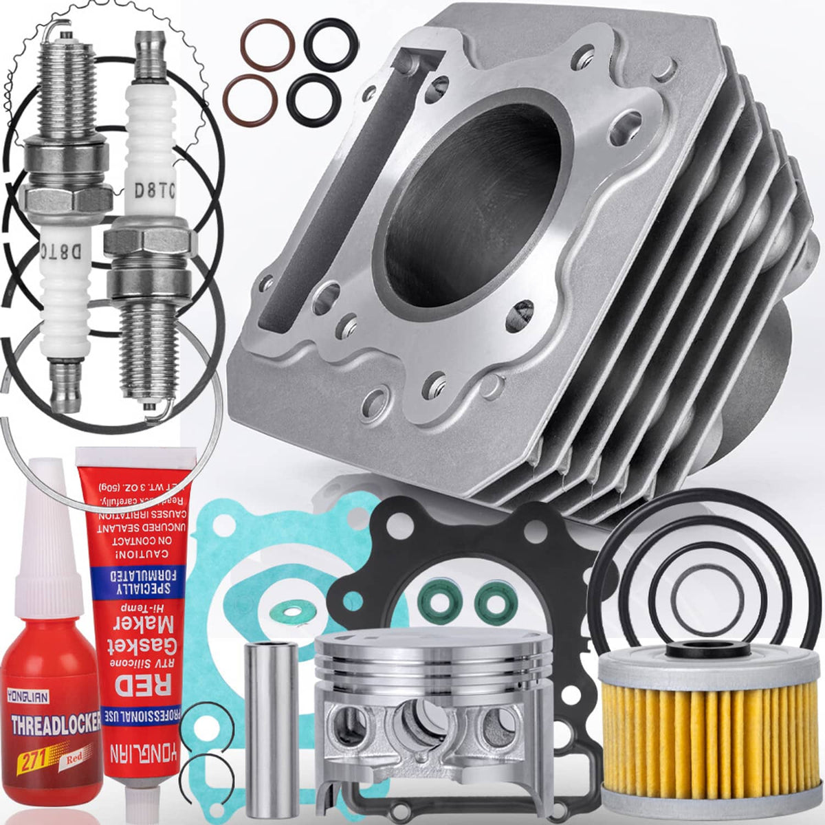 Solidspare New Cylinder Piston Top End Rebuild Kit For Honda TRX 300 2x4 & 4x4 FW 1988-2000