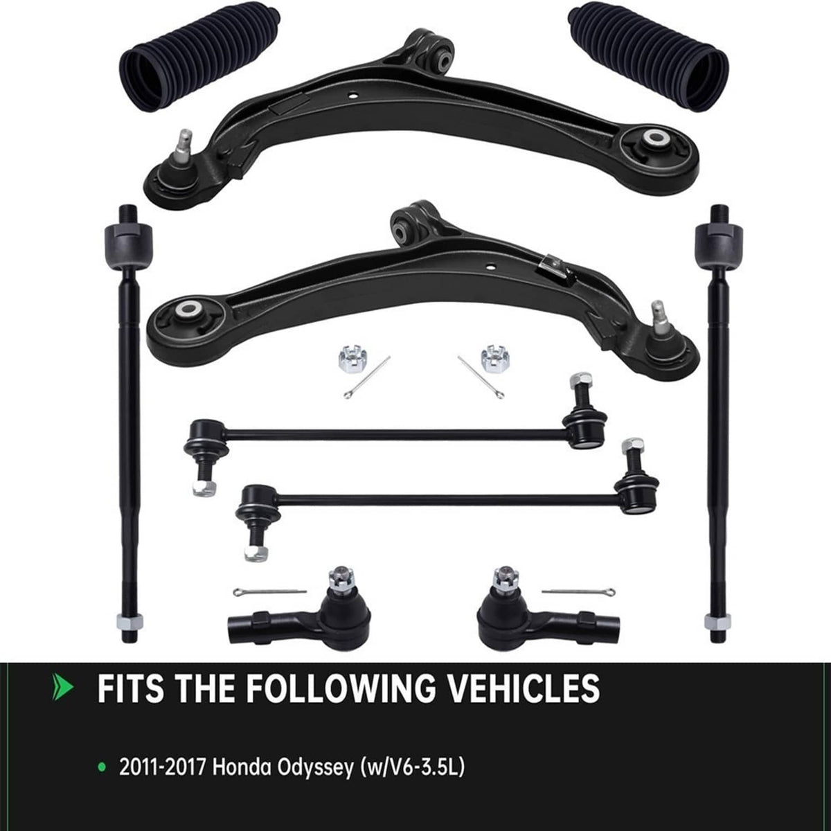 Solidspare For 2011-2017 Honda Odyssey Front Lower Control Arm Tie Rod End Suspension Kit