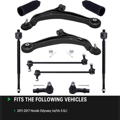 Solidspare For 2011-2017 Honda Odyssey Front Lower Control Arm Tie Rod End Suspension Kit