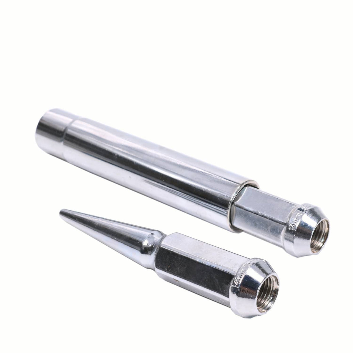Solidspare 24 PCS M14x1.5 Spike Lug Nuts Chrome For Chevy Silverado Tahoe 4.4" Tall W/ Key