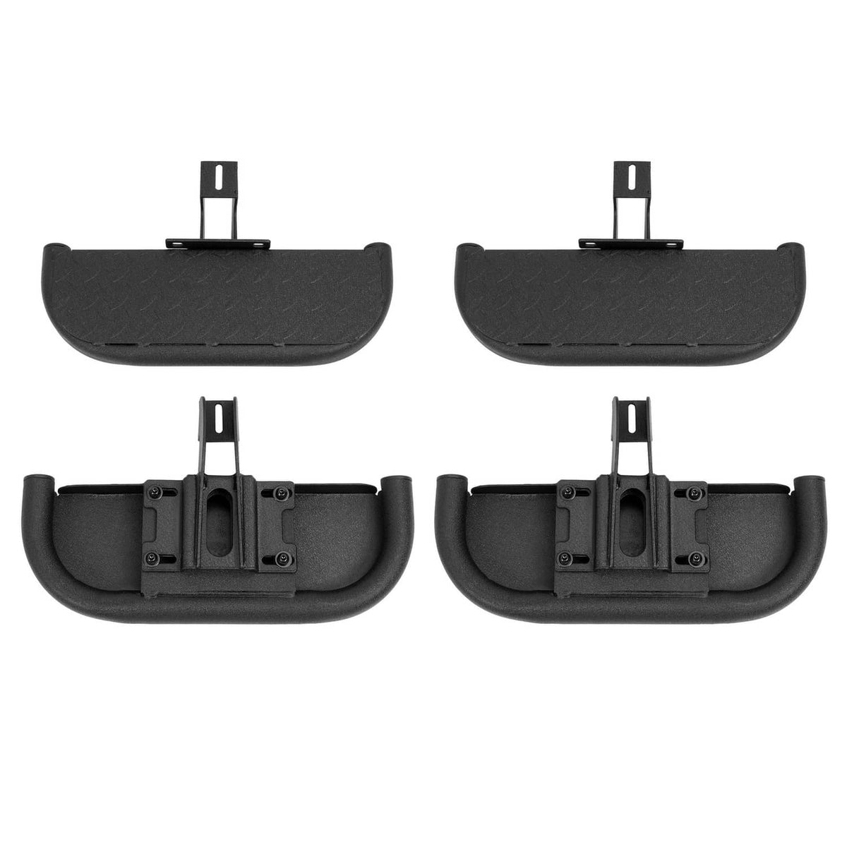 Solid Spare Side Hood Steps Kit For 07-18 Jeep Wrangler JK Unlimited JKU 4-Door Steel 4Pcs